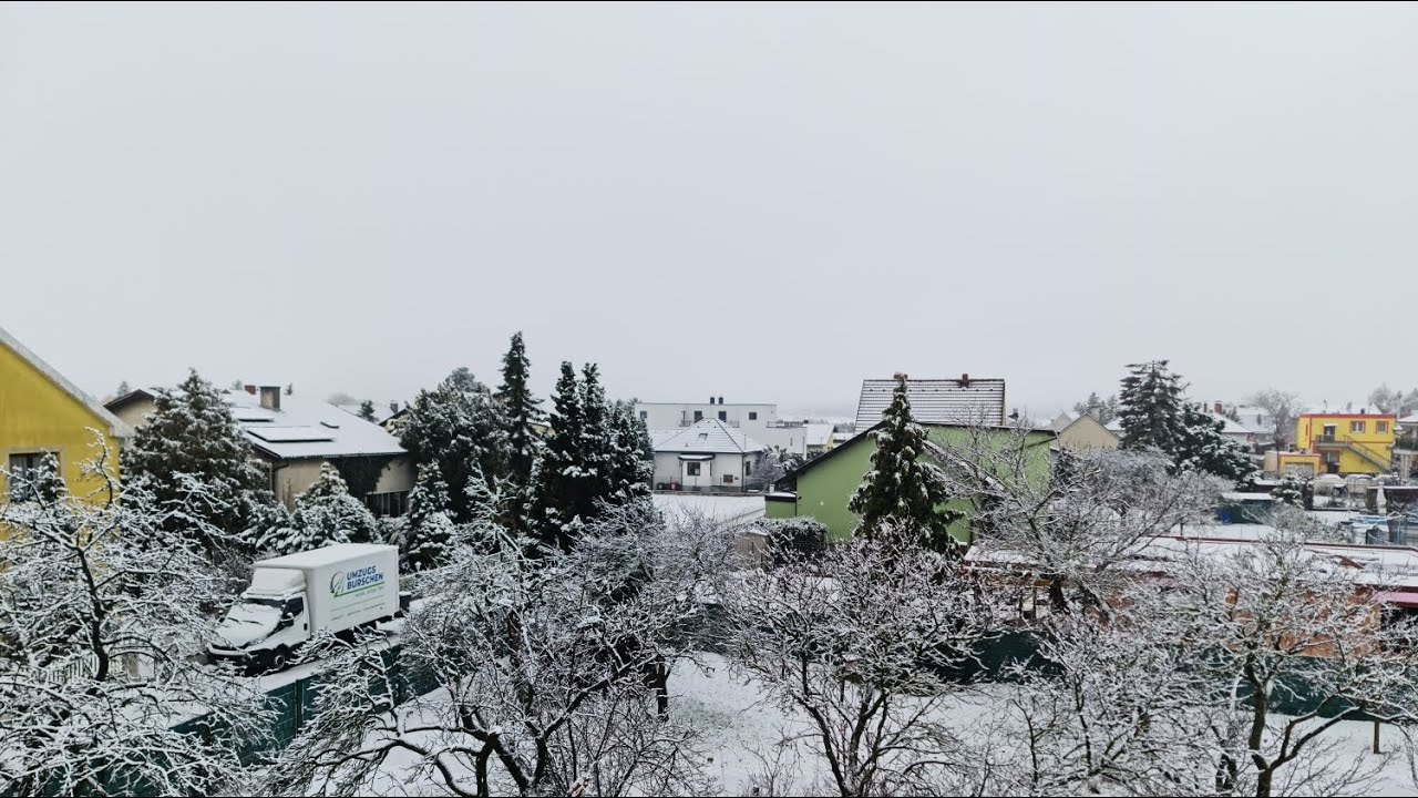 Die schneebedeckte Gerasdorf Fährenhain