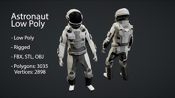 3D LowPoly Astronaut Model Rig Presentation