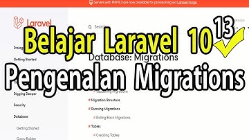 Belajar Laravel 10 Pengenalan Migrations