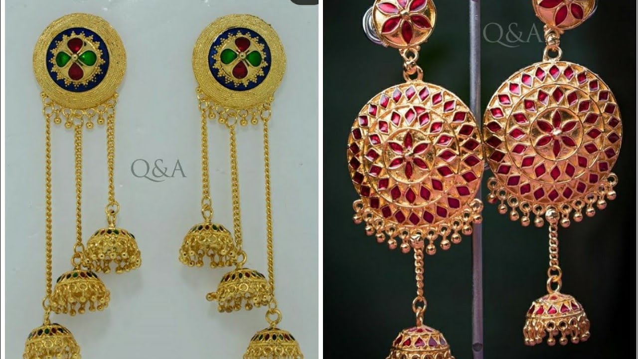 Buy Daneen Jewellery Copper Gold Plated Assamese Traditional Women Designer  Gold & Red, Jhumki Earring| Axomia Gohona Set for Women (Pack of 1) at  Amazon.in