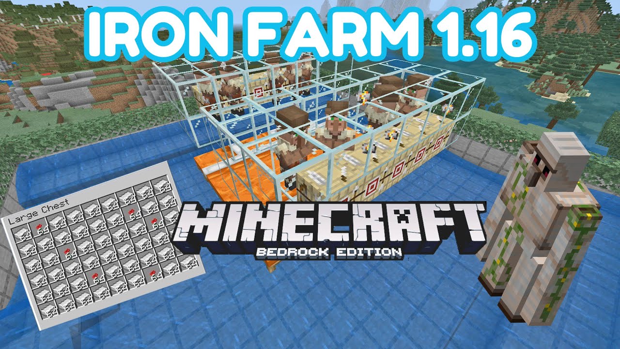 SUPER SIMPLE Iron Farm Tutorial Bedrock 1.16 (Minecraft) Xbox/Ps4/Pc