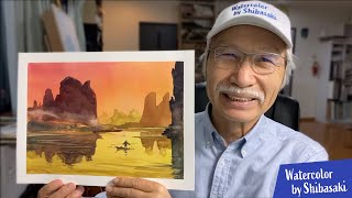 [Eng sub] Watercolor Painting demo | River scenery in guilin | landscape | Calming art
