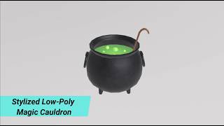 Stylized Low-Poly Magic Cauldron