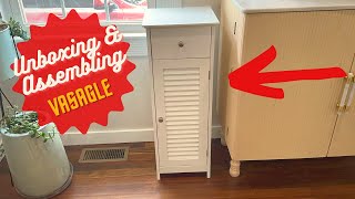 Unboxing & Assembling: VASAGLE Bathroom Floor Cabinet Storage Organizer Set