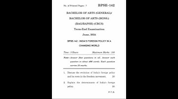 BPSE–142 June 2024 | IGNOU Previous Year Question Paper