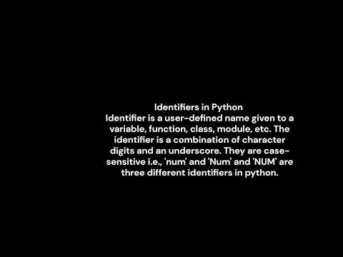 identifiers in python