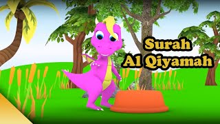Cute Dinosaurs Playing Traditional Games With Surah Al Qiyamah