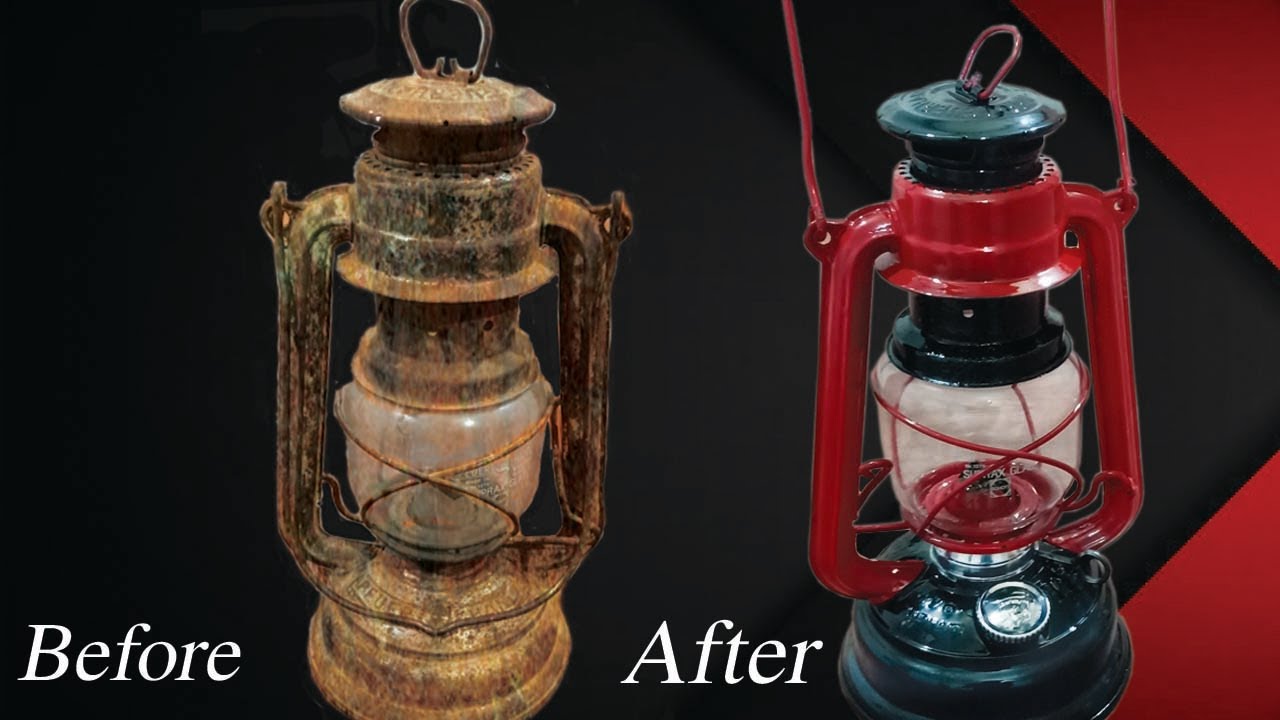 Antique Rusty Oil Lamp Restoration Rusted Lantern Restoration YouTube