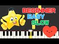 Twinkle Twinkle Little Star - EASY SLOW BEGINNER PIANO TUTORIAL LESSON for Kids and Adults