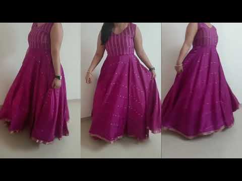 Convert Old Saree Into Long Gown Dress | DIY TAMIL - YouTube