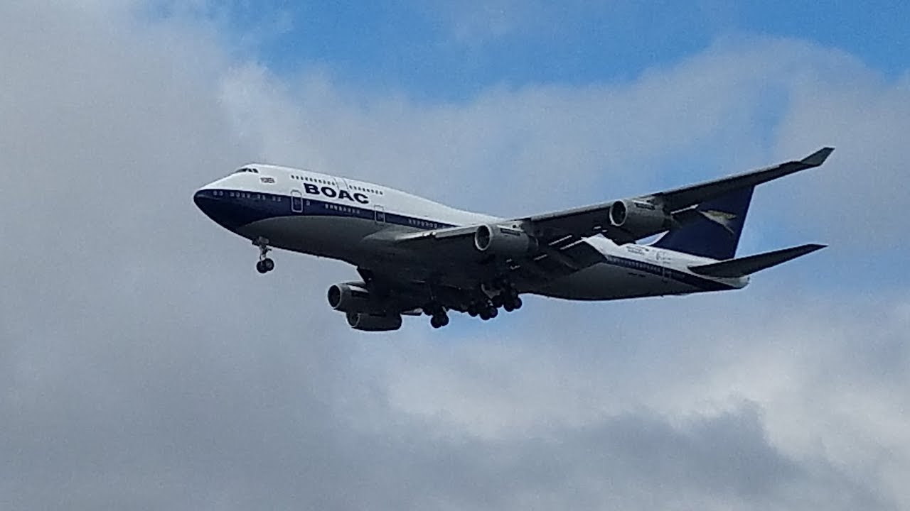 [BOAC retro] British Airways - Boeing 747 (G-BYGC) arriving at LAX - 2/28/2019