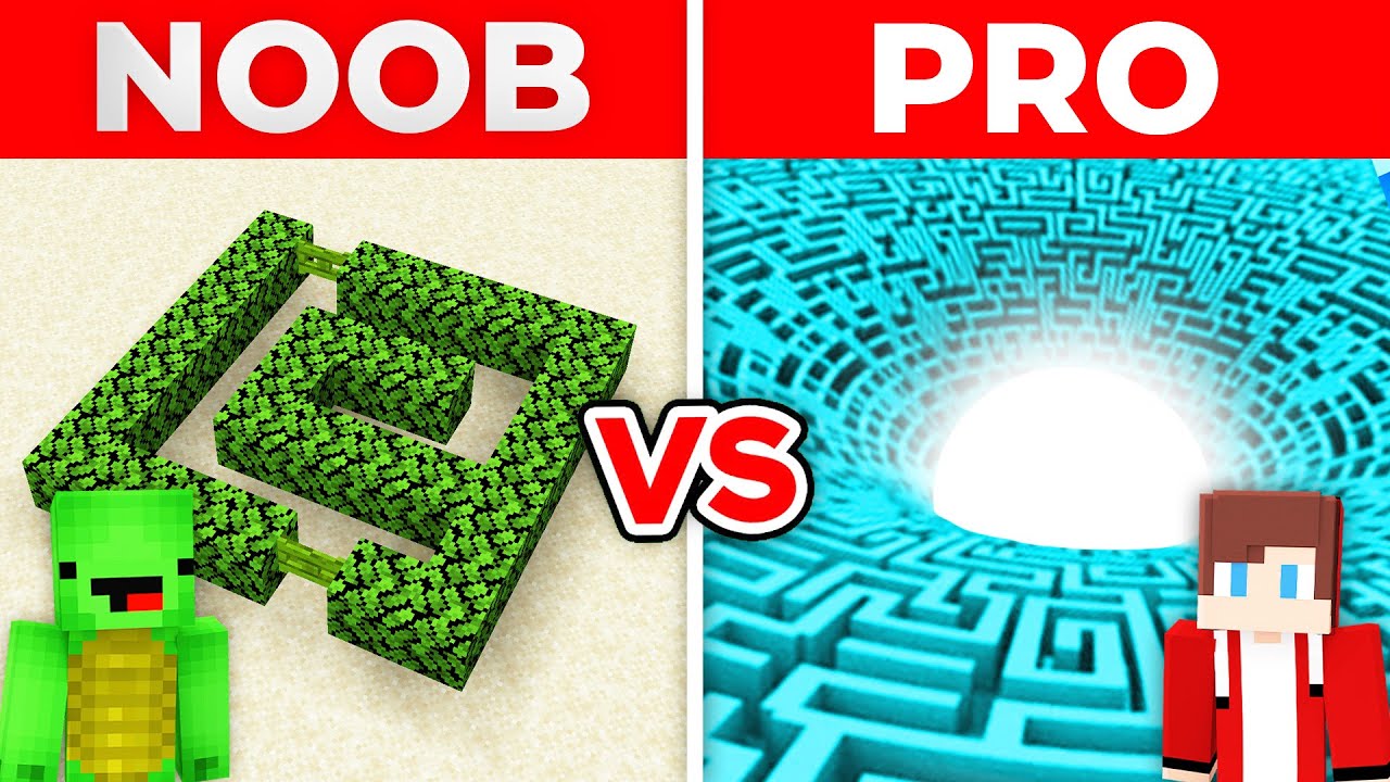 JJ And Mikey NOOB vs PRO : BIGGEST MAZE Build Battle in Minecraft Maizen