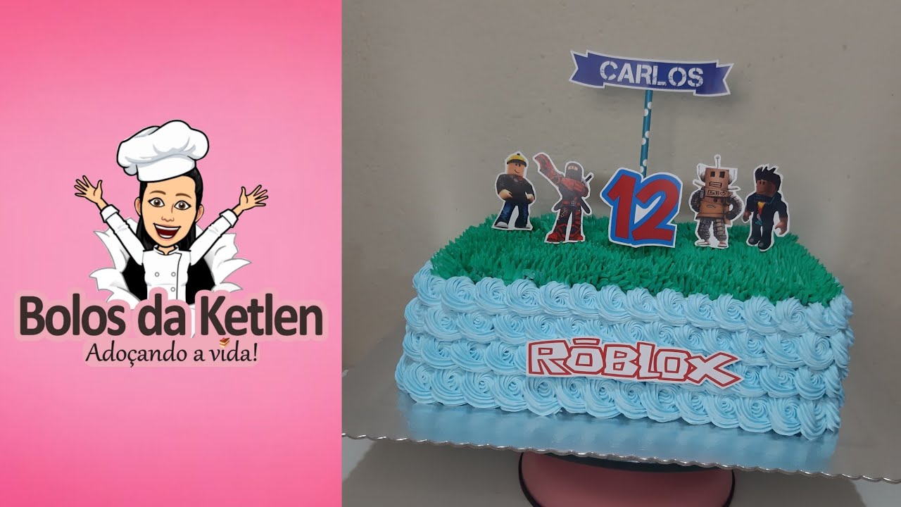 bolo roblox simples  Idéias de bolo de aniversário, Bolos de aniversário,  Festa