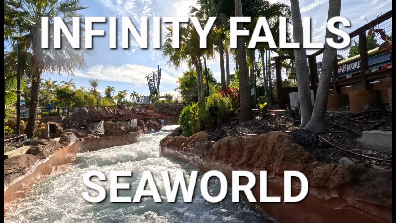 Infinity Falls waterride POV (5.3K) walk tour 2025 SeaWorld Orlando # ...