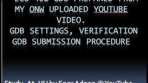 My ECO 402 GDB Prepared from "MY OWN YOUTUBE VIDEO" Its Setting verification & Submission Procedure