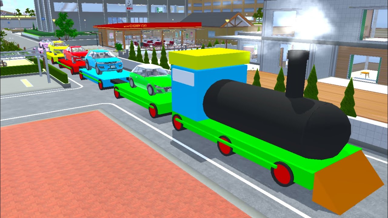 Kereta Barang Muatan Mobil warna - warni 🤣 sakura school simulator
