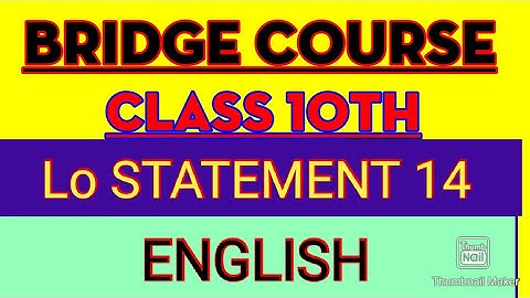 10th class setu abhyaskram (Bridge course)English day 14/statement 14
