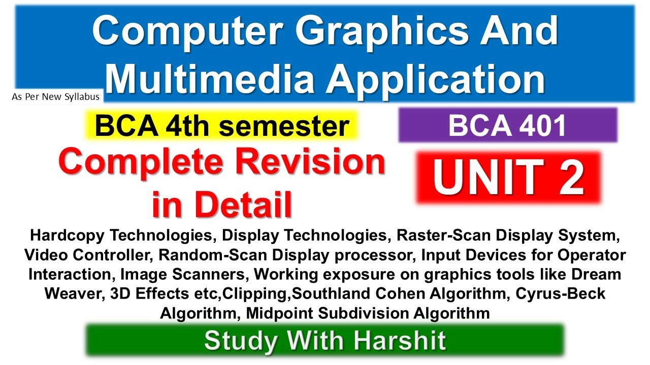 Unit 2 Computer Graphics and Multimedia Application Explained 🔥 | BCA ...
