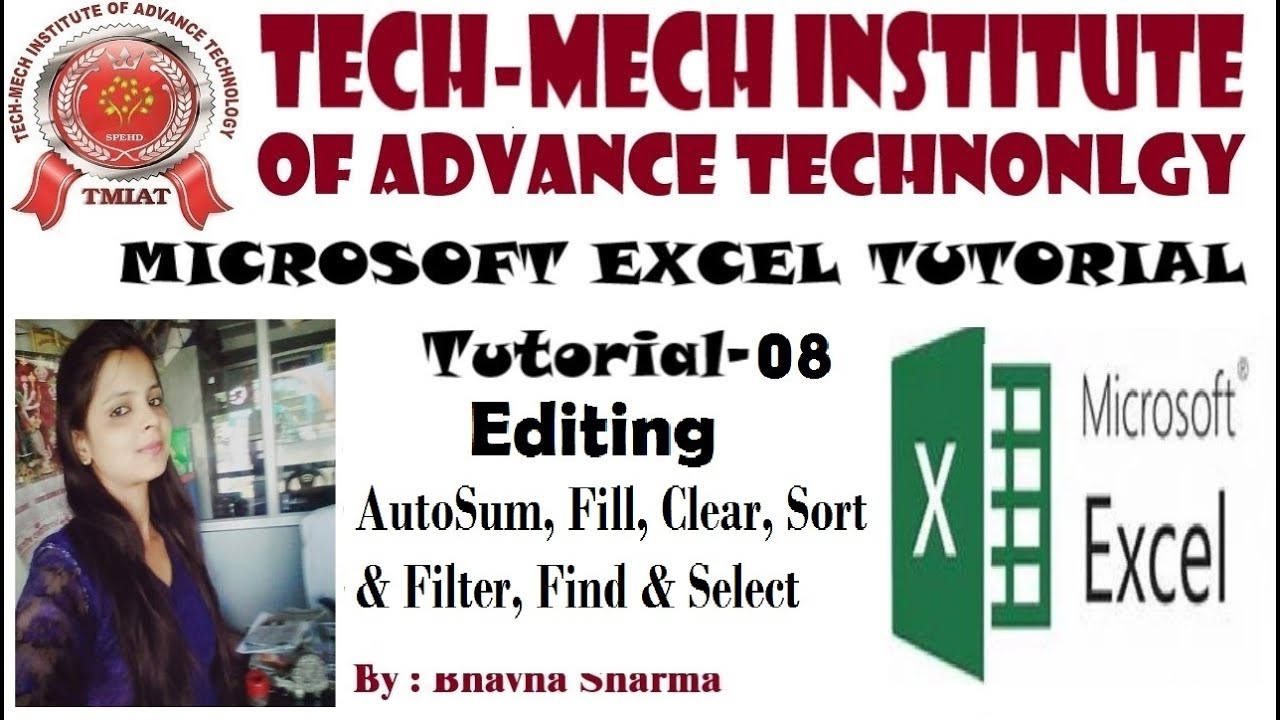 MS Excel Basic to Advance Tutorial 08: Editing in MS Excel ...