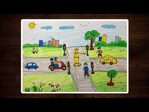 Video Vẽ tranh an toàn giao thông | / vẽ tranh đề tài an... - youtube