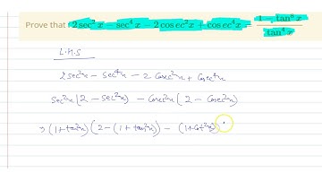 Prove that : ` 2sec^2x-sec^4x-2cosec^2x+cosec^4x=(1-tan^8x)/(tan^4x)`