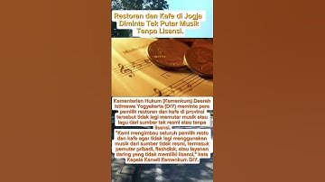 Thumbnail of Restoran dan Kafe di Jogja Diminta Tak Putar Musik Tanpa Lisensi.#videoshorts #shorts #jogjakarta #.