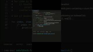 Enumerate function in python @enumerate @python @coding @ programme #coder # #pythonfunction