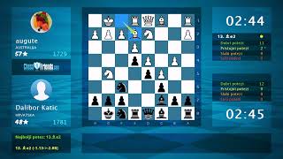 Augute - Dalibor Katić 0-1, Opening Zukertort Variation, Qp D02