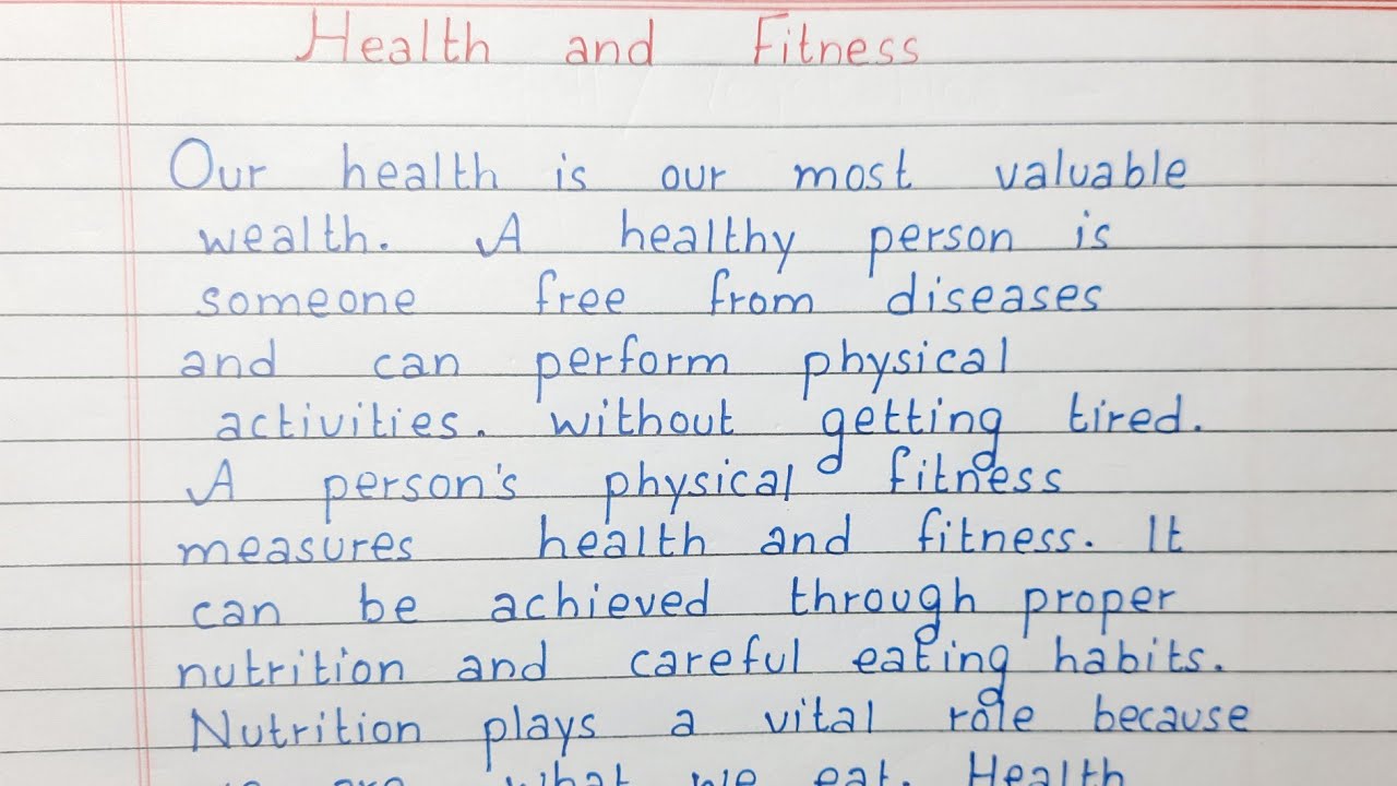 essay on health and fitness for class 8