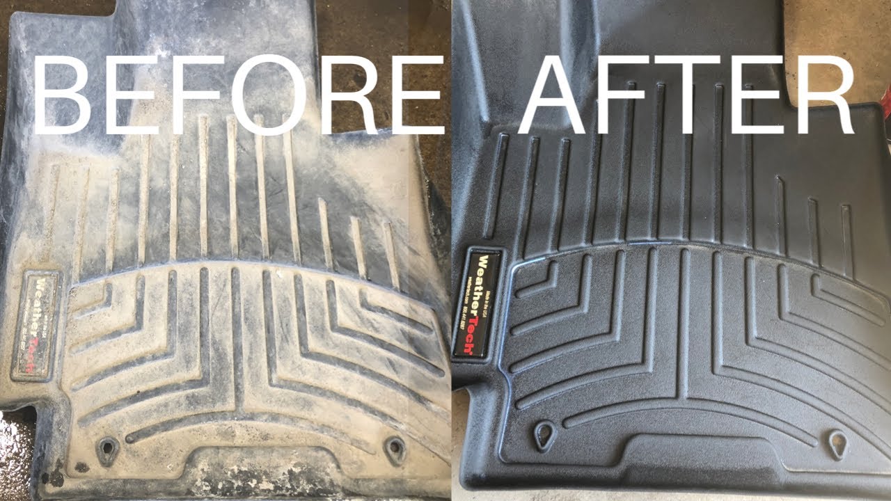 How to clean rubber floor mats (car) YouTube