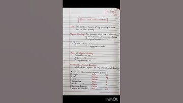 Units and Measurements Notes | Class 11 | Physics | NEET | CBSE | HSC #neet #physics #class11