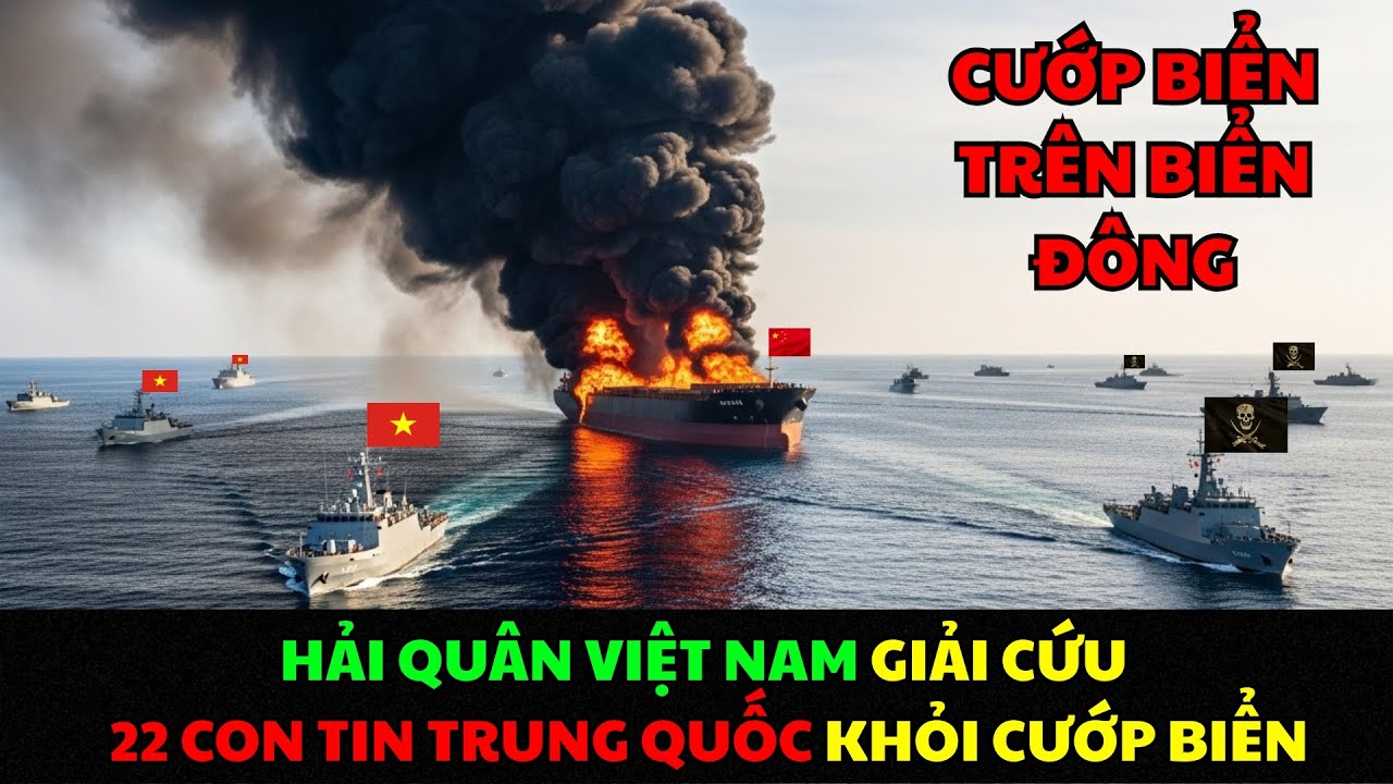 Cướp biển CÔNG NGHỆ CAO bắt tàu 150 triệu USD của TQ, Hải quân Việt Nam Ra Tay Giải Cứu 22 Con Tin