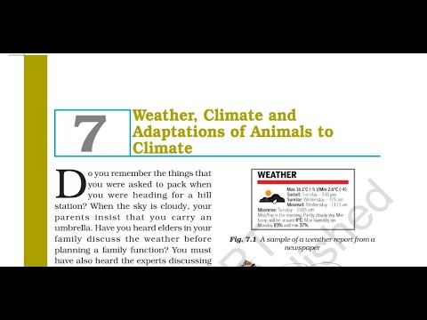 Class 7th Science Chapter 7 Weather Climate And Adaptation To Animal ...