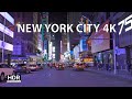 Driving New York City 4K HDR - Midtown Manhattan Lights