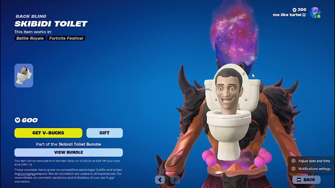First To Goon To Skibidi Toilet Backbling In Fortnite YouTube 