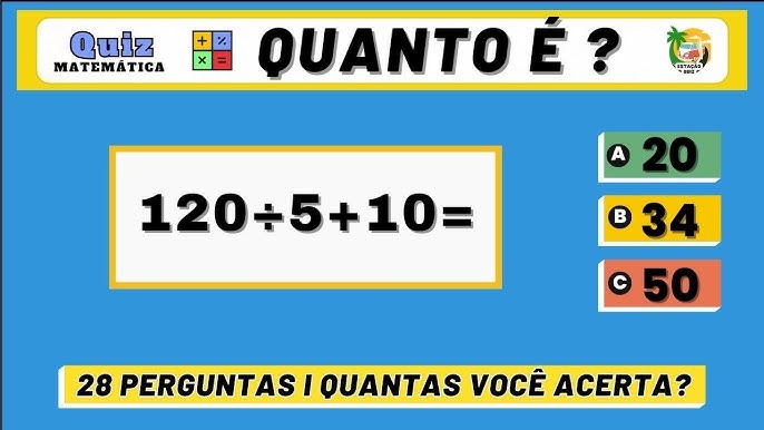 Quizzes sobre Matemática - Racha Cuca