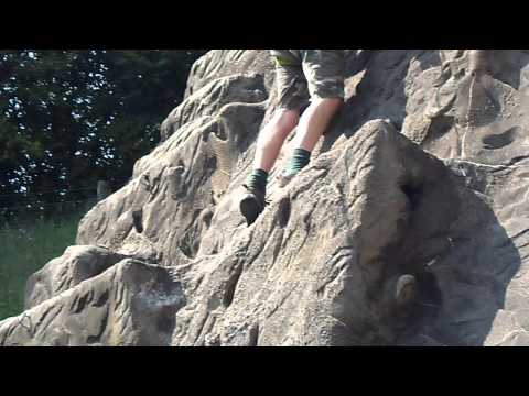 James rock climbing