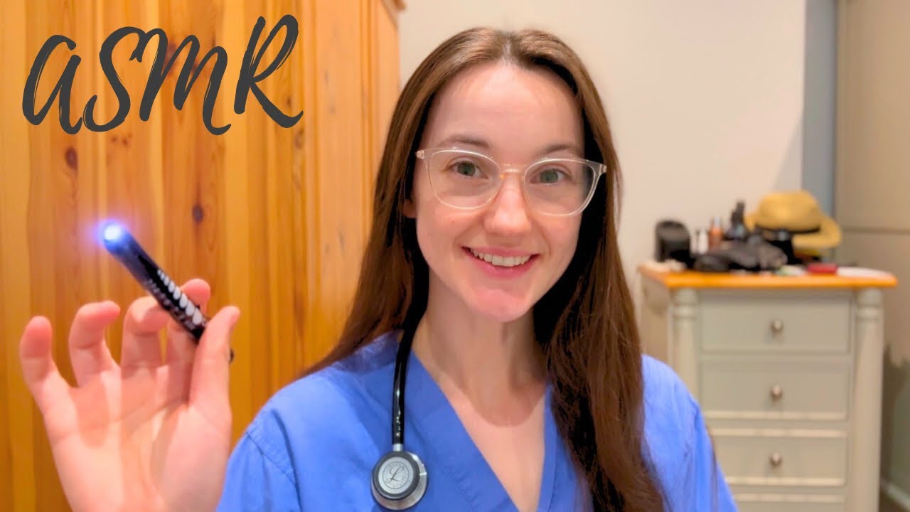 ASMR Most Gentle Medical Examination | Cranial Nerve Exam | Eye Exam | Vital Signs