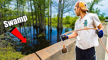 I Dropped My Giant Magnet Into The Swamp And This Is What I Found... (Magnet FIshing)