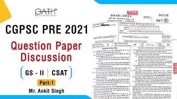 CGPSC PRE 2021:Paper-2 (CSAT) (Part- 1) by Ankit Sir