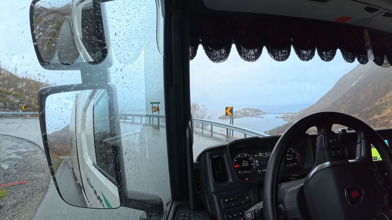 [4K] Trucking Arctic Norway Husøy - Finnsnes