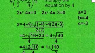 72 The Quadratic Formula