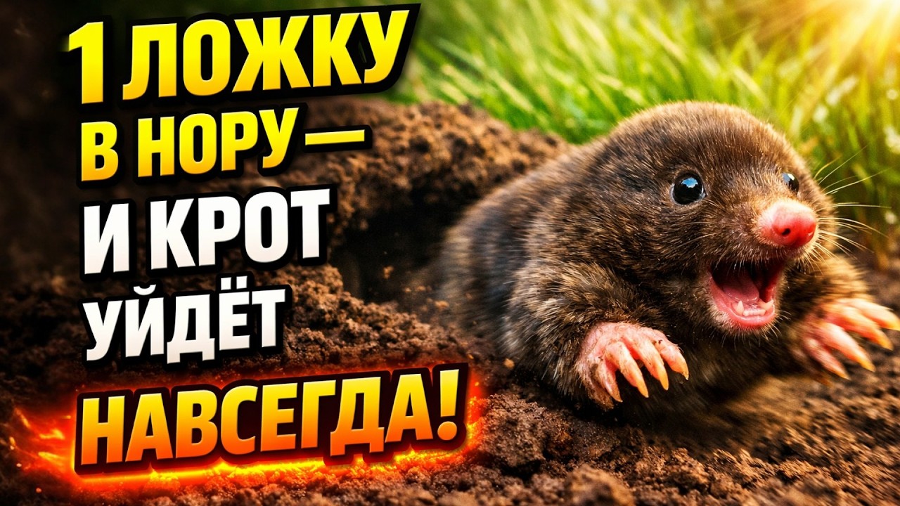 Крот боится ЭТОГО как огня! 🔥 Налейте 1 ложку в нору и подземный «танк» уйдет сам!