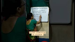 FLOAT FUNCTION IN PYTHON #pythontutorial#python  #youtubeshorts #shorts