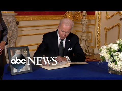 Biden signs condolence book for the queen