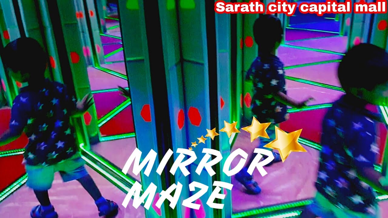 Mirror maze Hall of Mirrors Tricky illusion mirror maze by a kid 