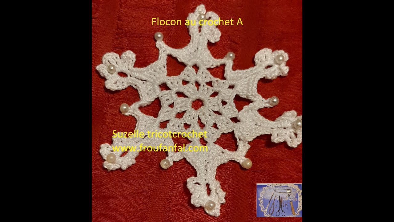 Tuto crochet flocon de neige A - YouTube