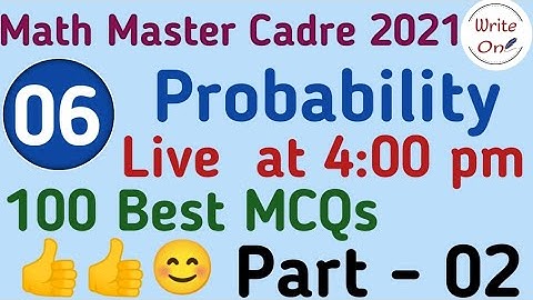 Best 100  mcqs of probability for Math master cadre