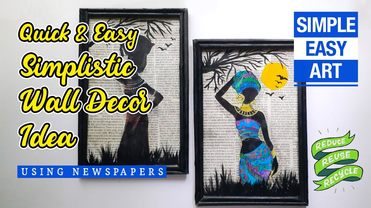 2 Easy & Simplistic Wall Decor Ideas using newspaper@Creative DIY Lincy 