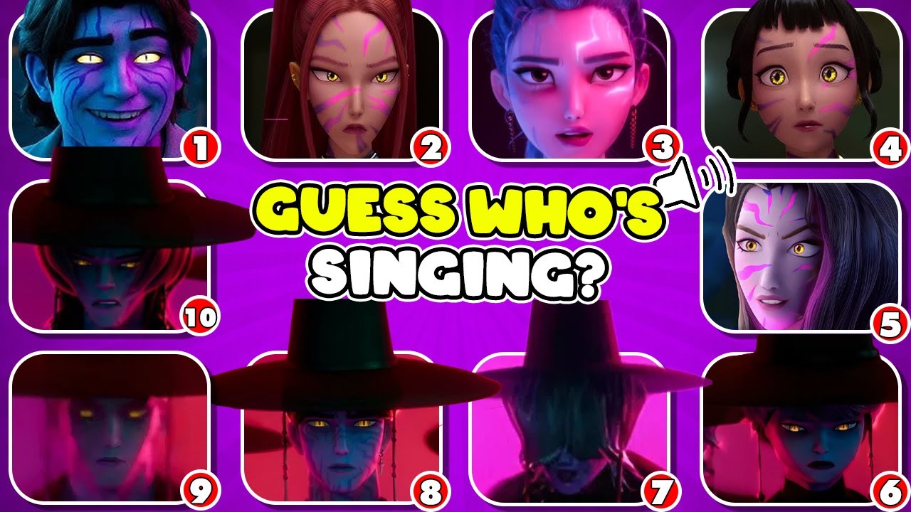 Guess KPop Demon Hunters Movie Character 2025 by Song & Emojis 🤩🔥Huntrix vs Saja Boys, Rumi, Jinu